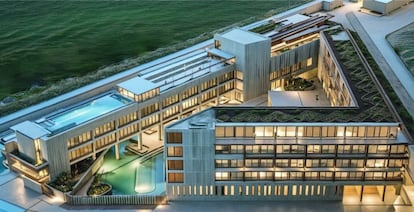 Recreación del futuro hotel en Puerto América en Cádiz, remitida por la Autoridad Portuaria de la Bahía de Cádiz.
22/07/2025