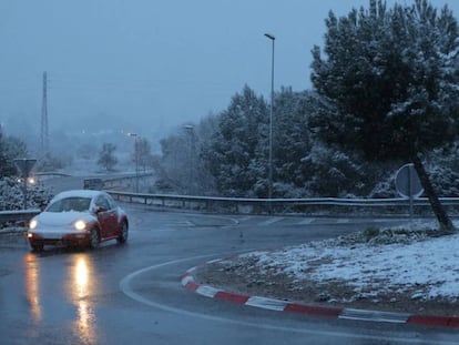 Nieve en las carreteras de Catalu&ntilde;a.