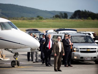 Donald Trump llega a Altoona (Pensilvania) el 12 de agosto. 