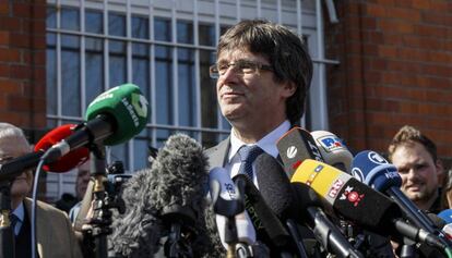 Carles Puigdemont, després de sortir de la presó.