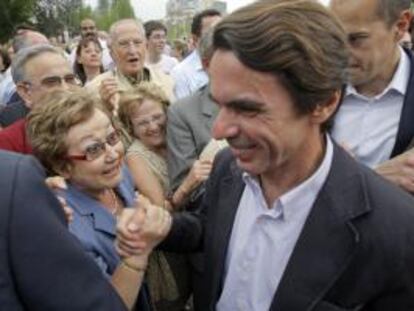 José María Aznar en Madrid Río, donde acompañó a Esperanza Aguirre y Ruiz-Gallardón.