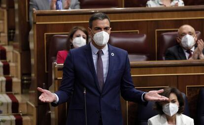 Pedro Sánchez en el pleno de sesion de control al Gobierno en el Congreso de los Diputados.