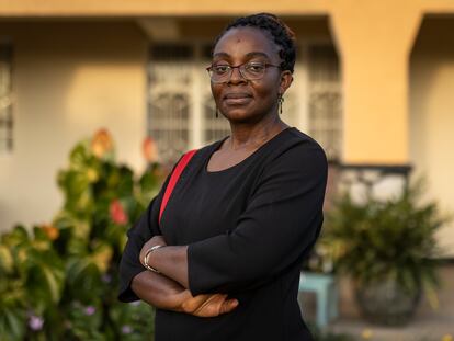 Victoire Ingabire, the main opposition leader against the government of Rwandan President Paul Kagame, pictured at her home in Kigali, in June 2023.