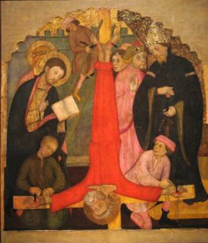 'Crucifixión de Sant Pere', de Pere Serra, realizado alrededor 1400 para la iglesia de Sant Pere de Cubells.
