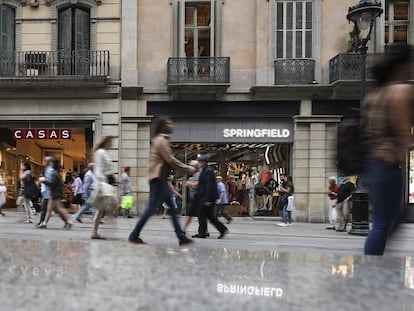 Portal de L'Angel, ayer por la tarde.