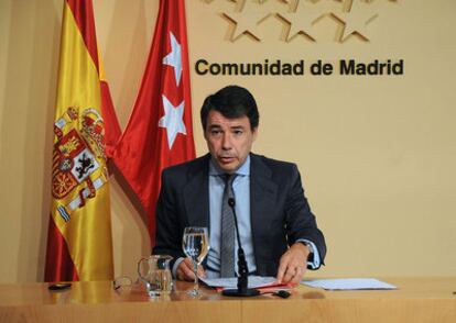 Ignacio González, durante la rueda de prensa tras el Consejo de Gobierno.