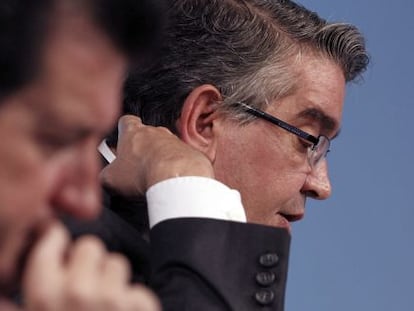 José Císcar y José Manuel Vela presentan los presupuestos de la Generalitat para 2013.