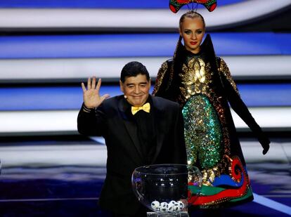 El exfutbolista Diego Maradona en la gala.