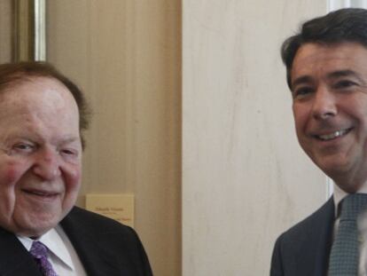 Sheldon Adelson e Ignacio Gonz&aacute;lez, en octubre.