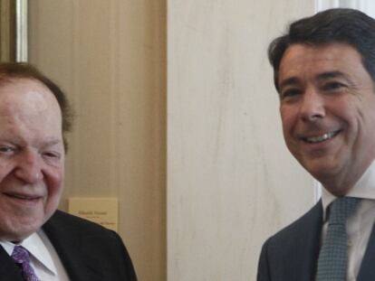 Sheldon Adelson e Ignacio Gonz&aacute;lez, en octubre.