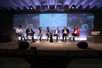 Debate electoral de los candidatos a la Comunidad de Madrid, organizado por EL PAÍS y la Cadena SER, en el COAM.