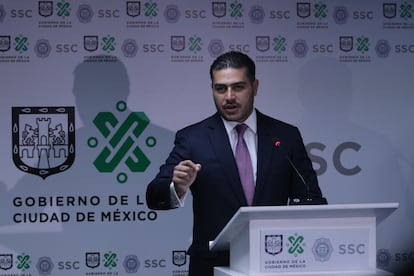 Omar García Harfuch, secretario de Seguridad de Ciudad de México, durante una conferencia de prensa en octubre.