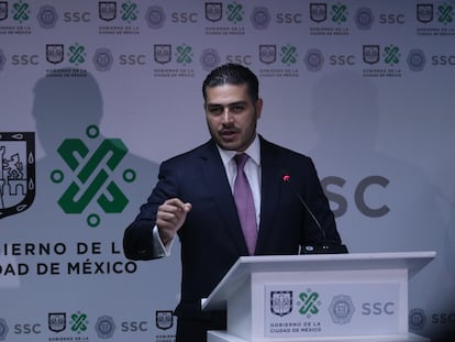 Omar García Harfuch, secretario de Seguridad de Ciudad de México, durante una conferencia de prensa en octubre.