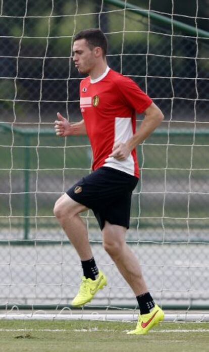 Thomas Vermaelen, en un entrenamiento con el Arsenal.