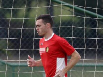 Thomas Vermaelen, en un entrenamiento con el Arsenal.