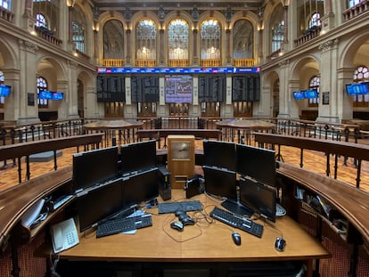 Palacio de la Bolsa de Madrid, este martes.