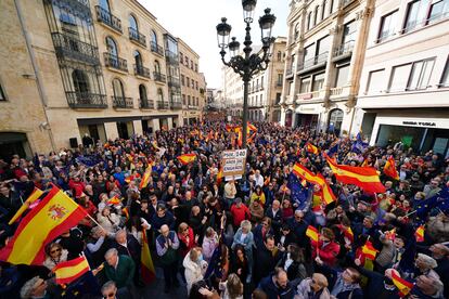 Miles de personas asistían la a concentración en Salamanca.