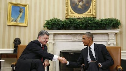 Poroshenko y Obama en el Despacho Oval.