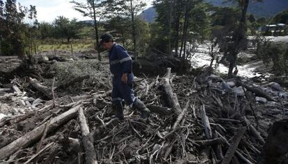 Zona afectada por la erupción del volcán chileno Calbuco.