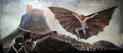 Reinterpretación de Enrique Marty de una obra de Goya para uno de los muros del museo.