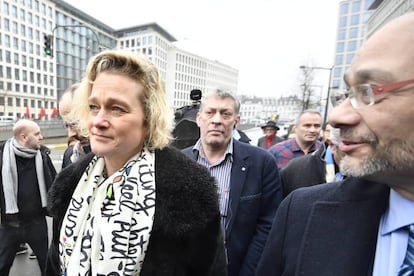 La hija ilegítima de Alberto de Bélgica, Delphine Boël, en Bruselas, en 2017.