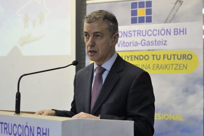 El 'lehendakari' Iñigo Urkullu en el Instituto de la Construcción, en Vitoria