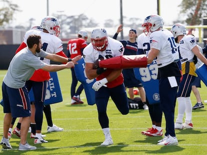 Los jugadores de los 'Pats' en un entrenamiento