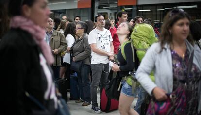 Retards a Rodalies en una imatge d&#039;arxiu.