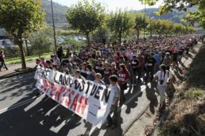 Los socios y trabajadores de Fagor Electrodomésticos durante una manifestación en Arrasate (Gipuzkoa). EFE/Archivo