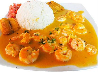 Plato de sango de camarón.