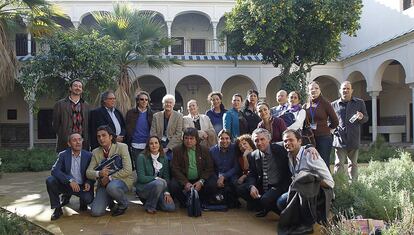 Algunos de los artistas que han participado en el I Congreso Internacional de Flamenco, en el convento de Santa Clara de Sevilla.