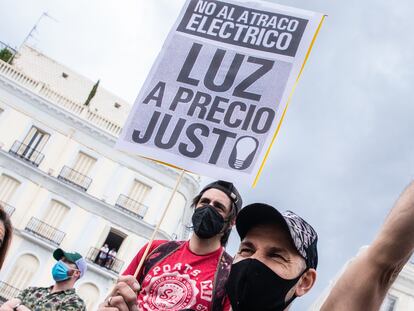 Protesta contra el precio de la luz en Madrid, en junio.