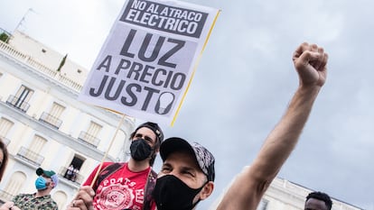 Protesta contra el precio de la luz en Madrid, en junio.