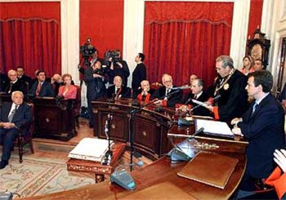 El presidente Zapatero, durante el acto de toma de posesión del nuevo presidente del Consejo de Estado.