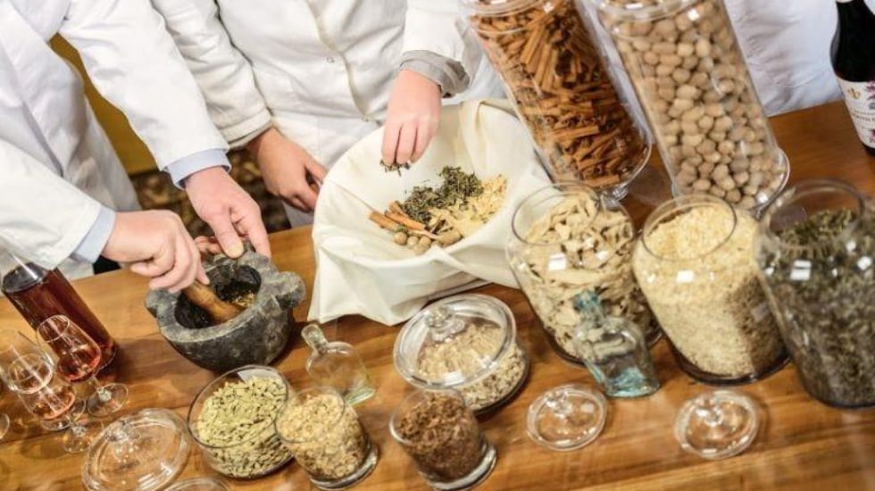 Selección de hierbas aromáticas para elaborar el vermut.