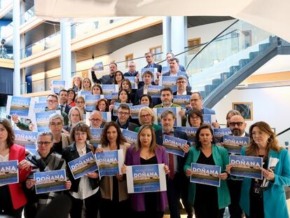 Eurodiputados protestan en la Estrasburgo contra la ley de regadíos en Doñana