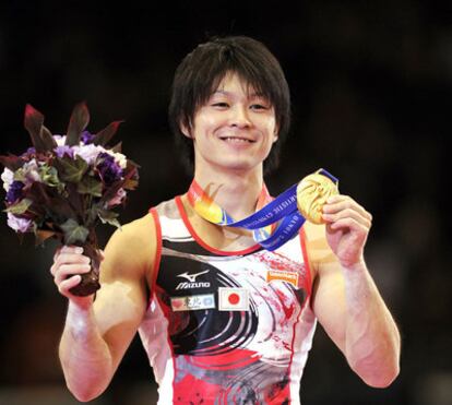 Uchimura, tras proclamarse campeón del mundo.