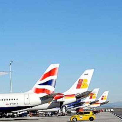 Aviones de Iberia, American Airlines y British Airways