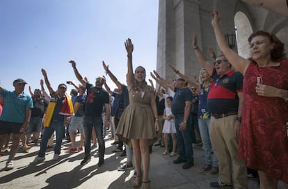 Franco supporters demonstrating at the Valley of the Fallen in July, 2018.