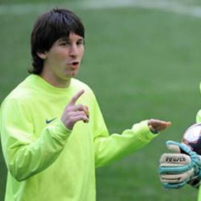 Entrenamiento del Barcelona en Milán.