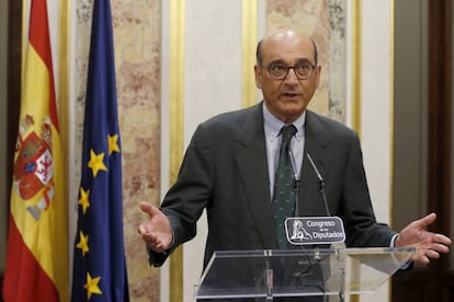 El presidente de la comisión de investigación sobre el supuesto uso partidista del Ministerio del Interior, Mikel Legarda.