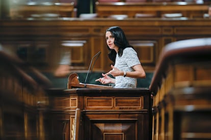 Inés Arrimadas, durante su intervención en el debate del estado de la nación.