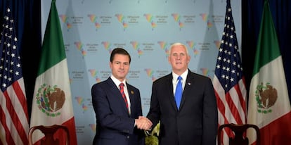 Peña Nieto y Pence, este sábado en Lima.