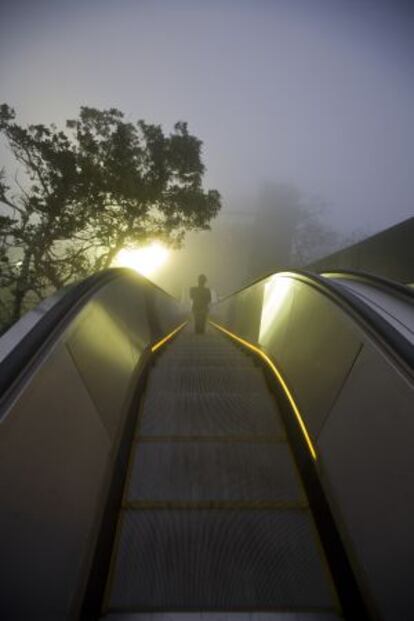 Escalera mecánica en el Cerro del Corcovado, en Río de Janeiro.