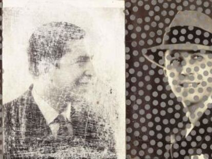Fotografía 'collage' de Carlos Gardel, obra realizada por Eduardo Arroyo en 1991.
