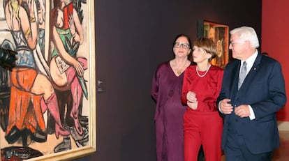 El matrimonio Steinmeier, en el museo Thyssen de Madrid,.