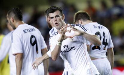 Bale celebra su gol contra el Villarreal.