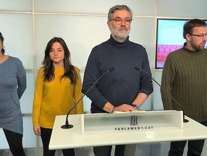 Los cuatro diputados de la CUP en el Parlament, en una imagen de archivo.