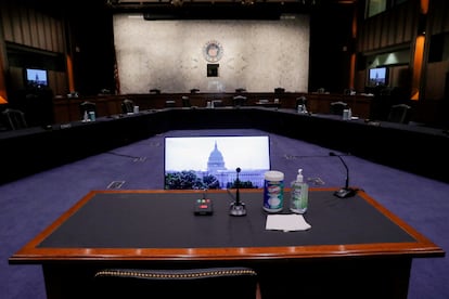 Sala do Senado para a confirmação da juíza Barrett. 