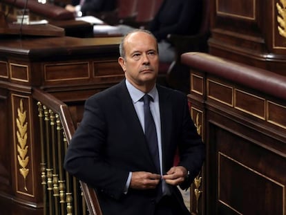 Juan Carlos Campo, durante un pleno del Congreso.